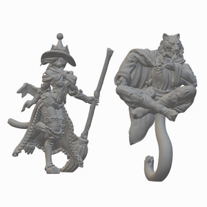 Tabaxi Wizards | BeaMini Unpainted RPG Miniatures