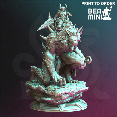 Werewolf Mounted Death Knight - Morian | BeaMini Print to Order Miniatures