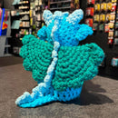 Handmade Crochet Dice Dragon - Blue and Green