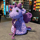 Handmade Crochet Dice Dragon - Light Purple