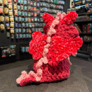 Handmade Crochet Dice Dragon - Hot Pink