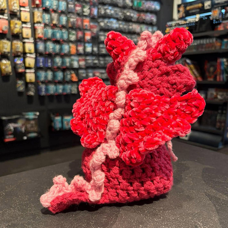 Handmade Crochet Dice Dragon - Hot Pink
