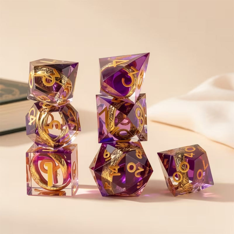 Dreams of Osgiliath - Handcrafted Sharp Edge Dice Set & Dice Case