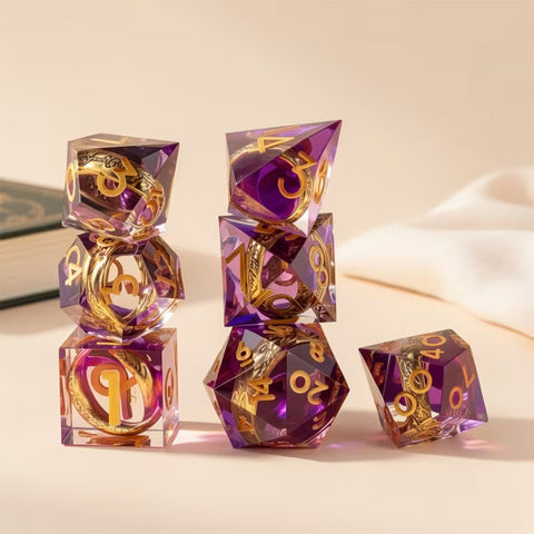 Dreams of Osgiliath - Handcrafted Sharp Edge Dice Set & Dice Case