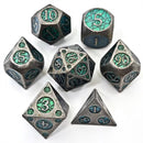 Druid's Diamond - 7 Piece Metal Polyhedral Dice Set & Dice Case