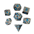 Triskelion - 7 Piece Hollow Metal Polyhedral Dice Set & Dice Case