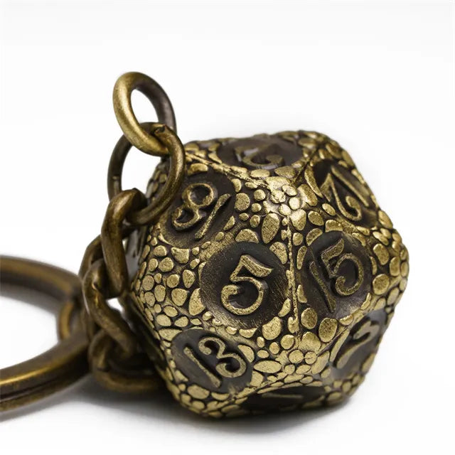 Ancient Wyrm - Metal D20 Keychain