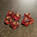 Garnet Gems - 7 Piece Polyhedral Dice Set + Dice Bag