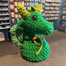 Handmade Crochet Dice Dragon - Green