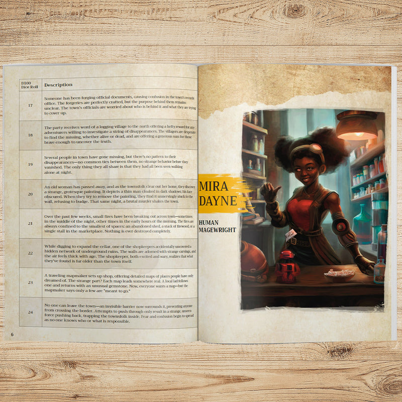 It All Started In Town -  Adventure Hooks, NPC's & Magic Items (PDF)