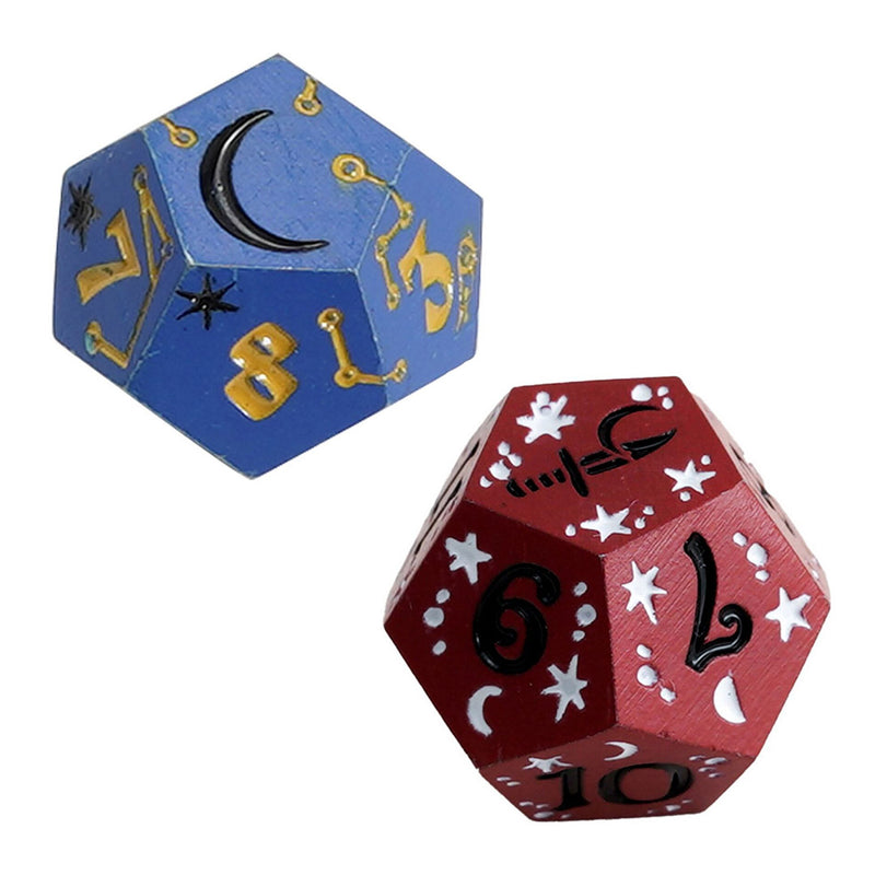 LPG Dual D12 Fate Dice - Mage (Blue/Gold) & Rogue (Red/Black)