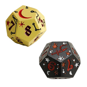 LPG Dual D12 Fate Dice - Mage (Yellow/Red) & Rogue (Black/Red)