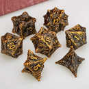 Midas Curse - 7 Piece Metal Polyhedral Dice Set & Dice Case