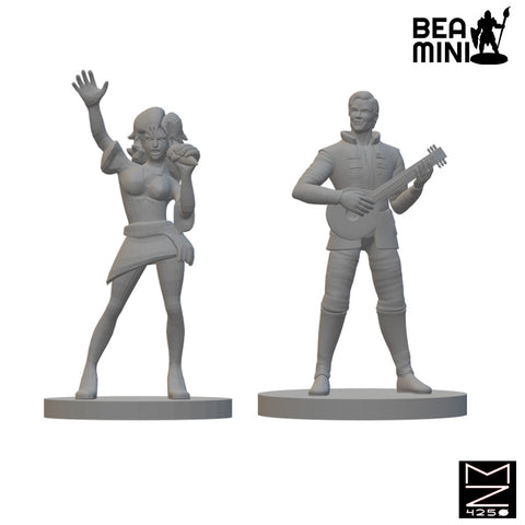Human Bards | BeaMini Unpainted RPG Miniatures