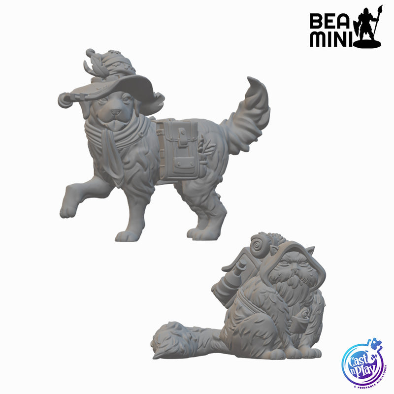 Milo & Otis - Magical Companions | BeaMini Unpainted RPG Miniatures