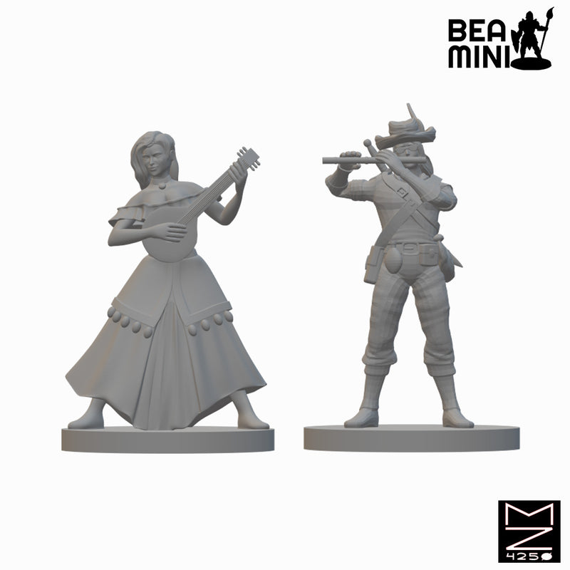 Human Bards (wave 2) | BeaMini Unpainted RPG Miniatures