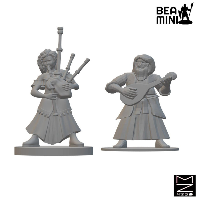 Dwarven Bards | BeaMini Unpainted RPG Miniatures