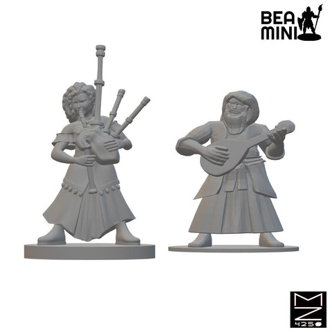 Dwarf Bards | BeaMini Unpainted RPG Miniatures