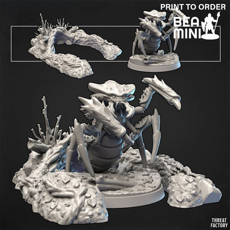 Ankheg & Creature Hole | BeaMini Print to Order Miniatures
