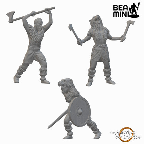 Berserkers | BeaMini Unpainted RPG Miniatures