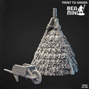 Haystack and Wheelbarrow | BeaMini Print to Order Miniatures