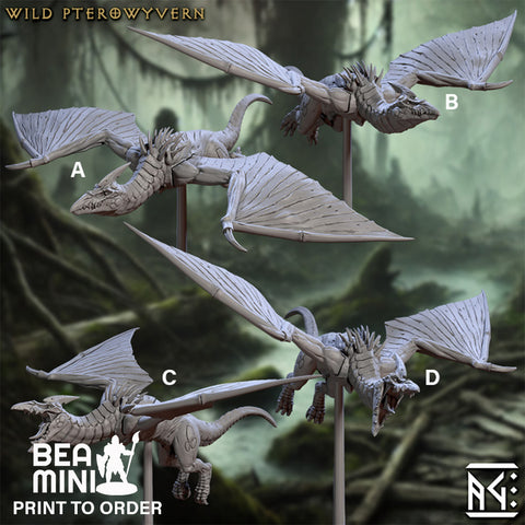 Wild Pterowyverns | BeaMini Print to Order Miniatures