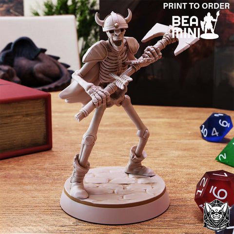 Skeleton Axe Warrior | BeaMini Print to Order Miniature