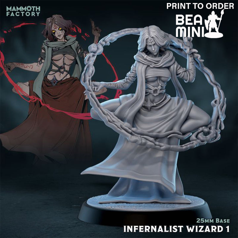 Infernalist Wizard 1 | BeaMini Print to Order Miniature