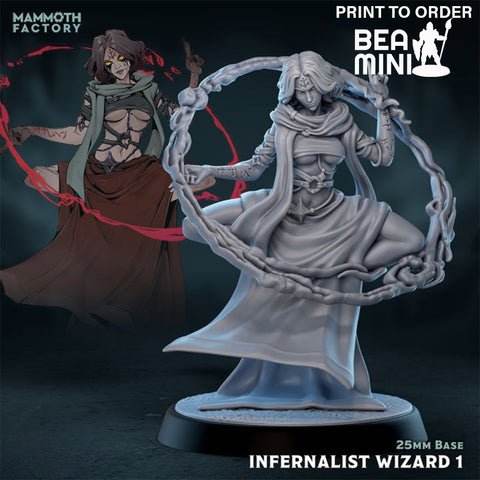Infernalist Wizard 1 | BeaMini Print to Order Miniature
