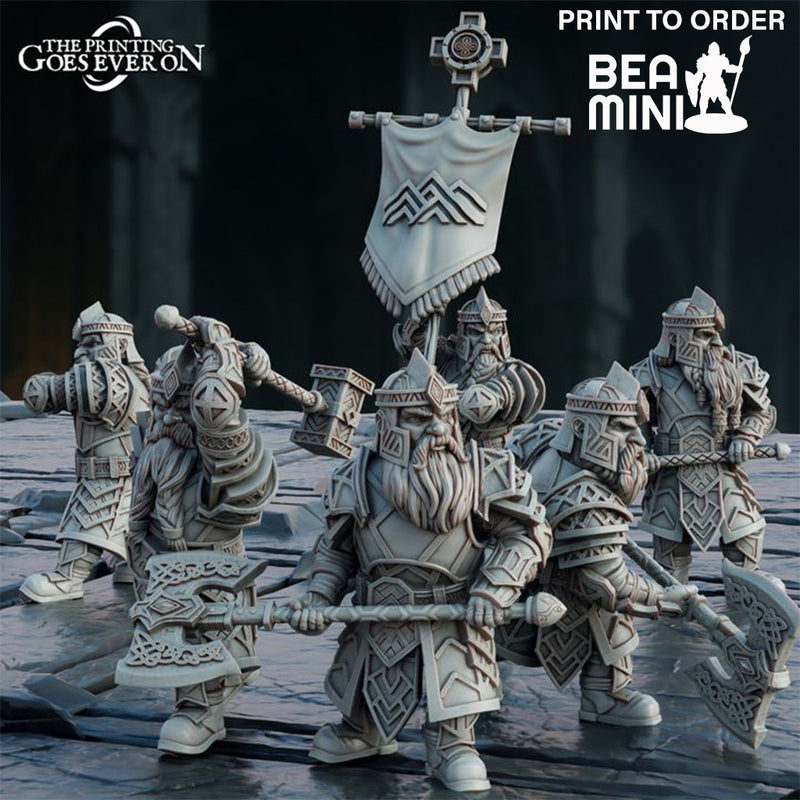 Dwarven Fighters (6 models) | BeaMini Print to Order Miniature