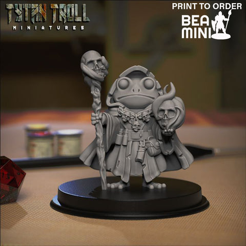 Frog Necromancer | BeaMini Print to Order Miniatures