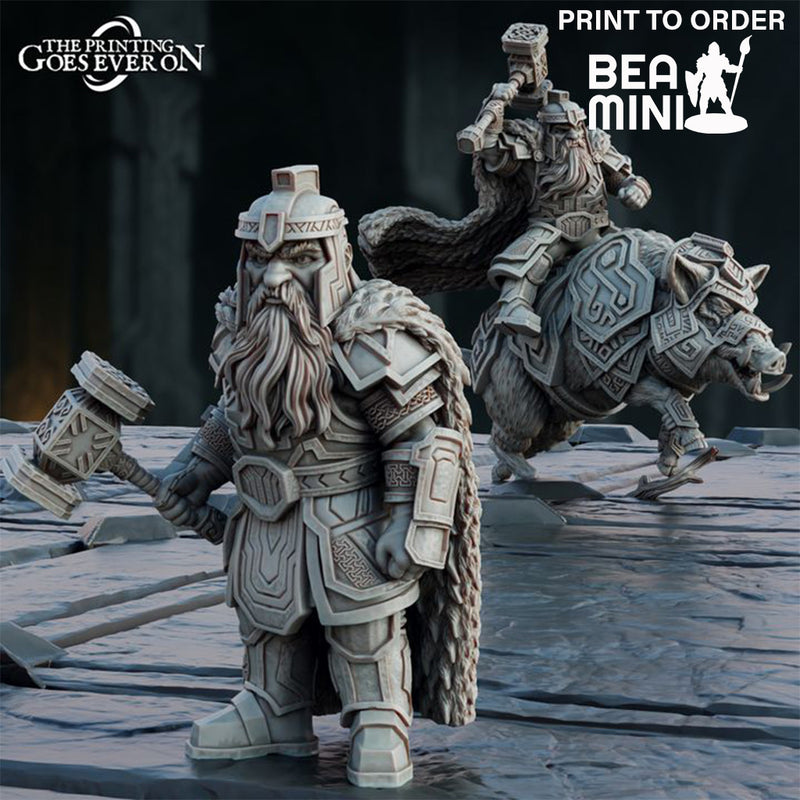 Dorin Ironmark - On Foot and Mounted | BeaMini Print to Order Miniature