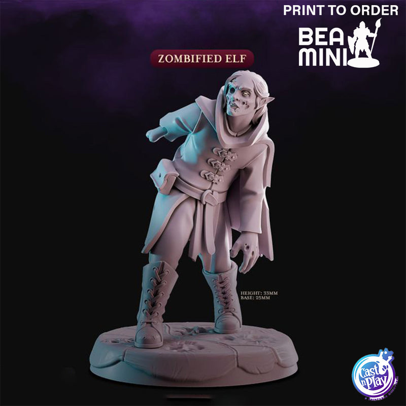 Zombified Elf | BeaMini Print to Order Miniatures