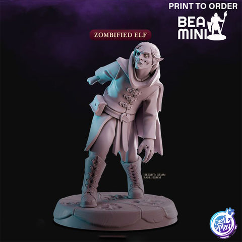 Zombified Elf | BeaMini Print to Order Miniatures