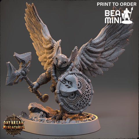 Genzel Grimwing - Aarakocra Fighter | BeaMini Print to Order Miniatures