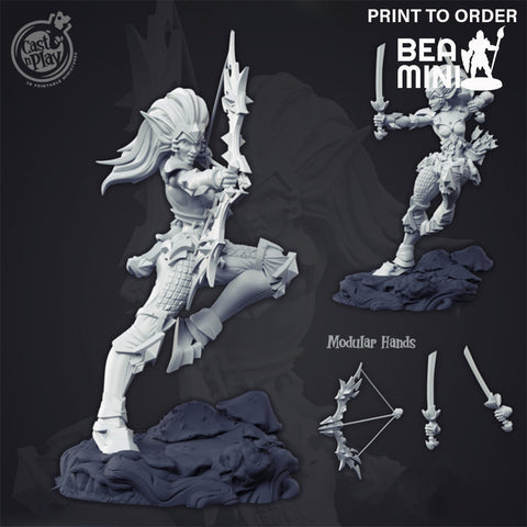 Riva Nightarrow - Elven Ranger | BeaMini Print to Order Miniatures