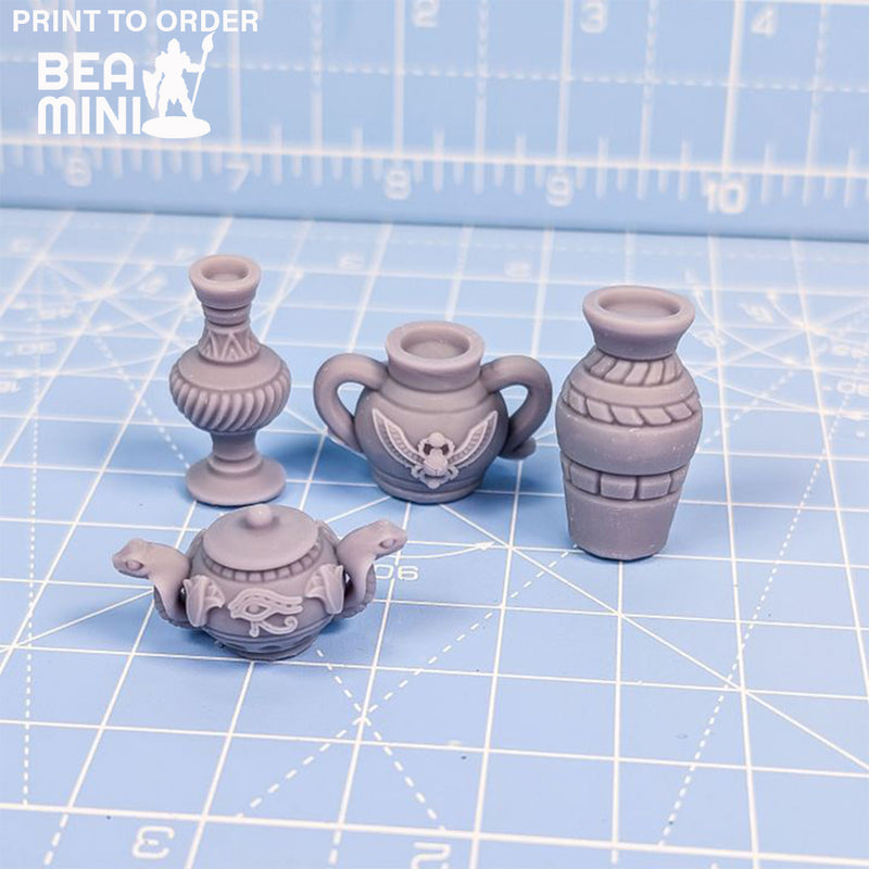 Egyptian Vases | BeaMini Print to Order Miniatures