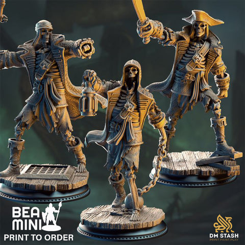 Pirate Skeleton Crew | BeaMini Print to Order Miniatures