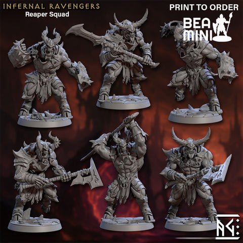 Infernal Ravagers - Reaper Squad | BeaMini Print to Order Miniatures