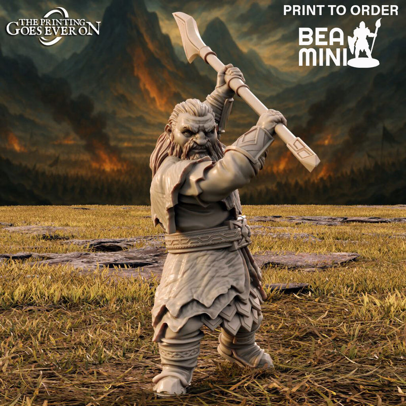 Brigor - Dwarven Fighter | BeaMini Print to Order Miniatures