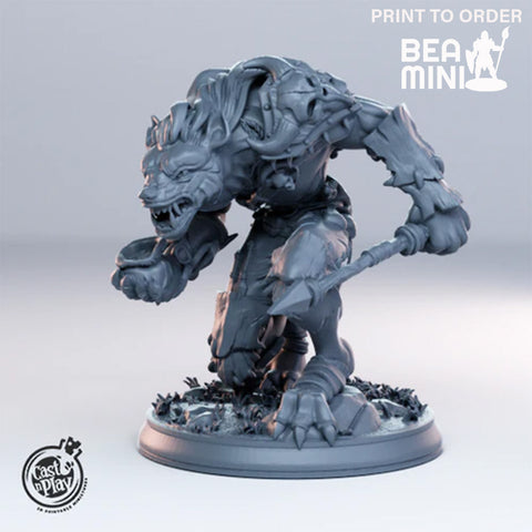 Gnoll Leader with Spear | BeaMini Print to Order Miniatures