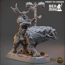Irgut the Crusher on Tuskerbeast | BeaMini Print to Order Miniatures