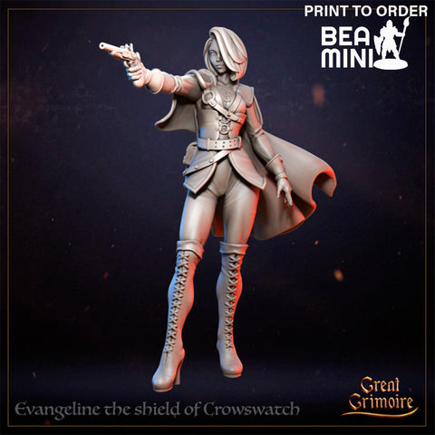 Evangeline, Human Gunslinger | BeaMini Print to Order Miniatures