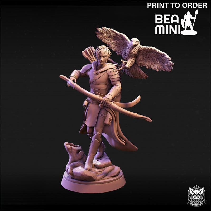Half -Elf Ranger | BeaMini Print to Order Miniature