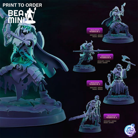 Skeleton Warriors | BeaMini Print to Order Miniatures