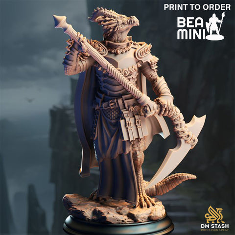 Dragonborn Warlock - Ilvias the Reaper | BeaMini Print to Order Miniatures