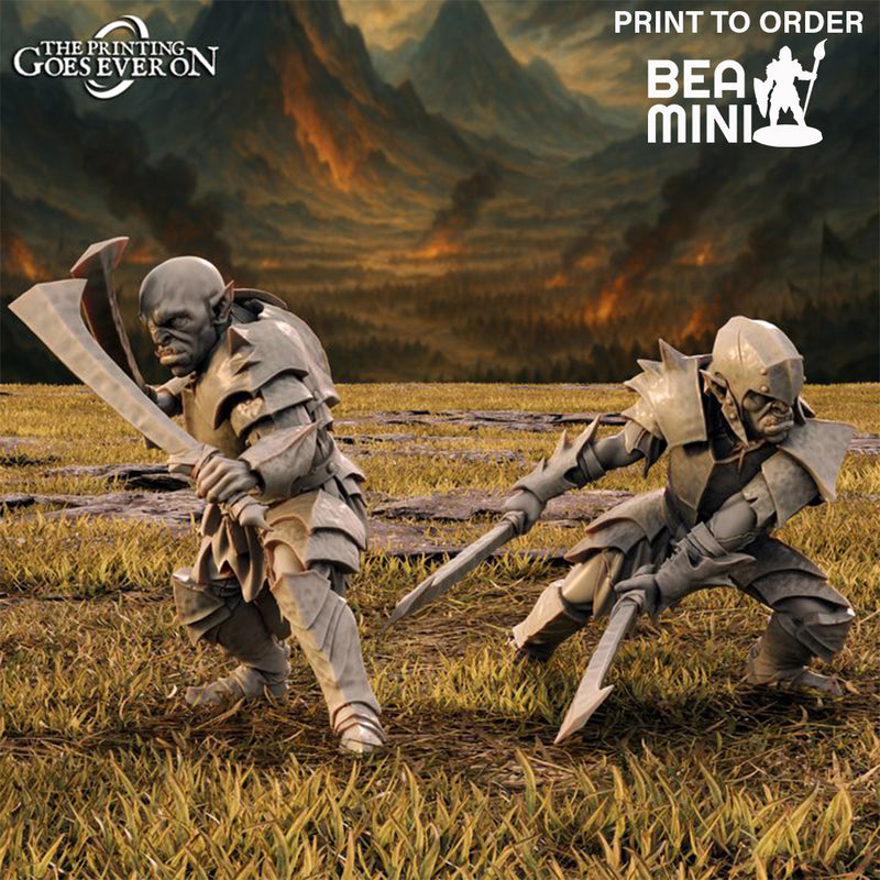 Orc Fighters (2 models) | BeaMini Print to Order Miniatures