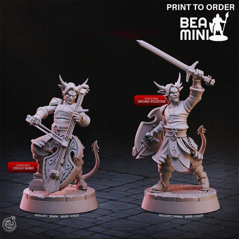 Tiefling Bard | BeaMini Print to Order Miniatures