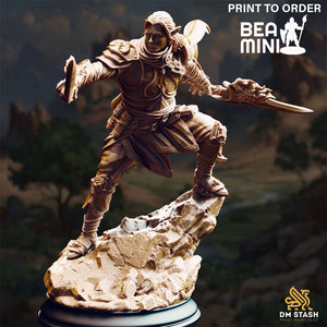 Reyvith the Valiant - Elf Fighter | BeaMini Print to Order Miniatures