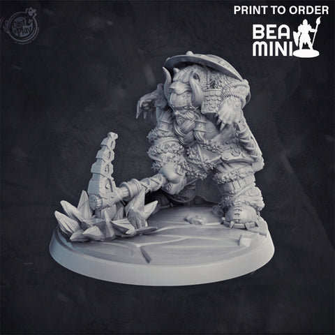 Groznek Goldmace - Dwarven Fighter | BeaMini Print to Order Miniatures